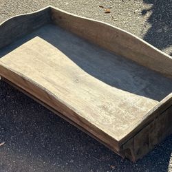 Primitive Antique Wooden Basin With Slot 