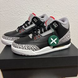 NEW Air Jordan 3 Retro Black Cement (GS)