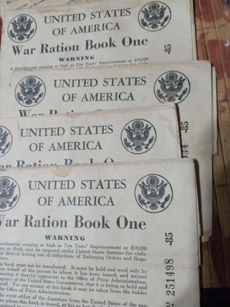 World War Two Ration Books 1-4