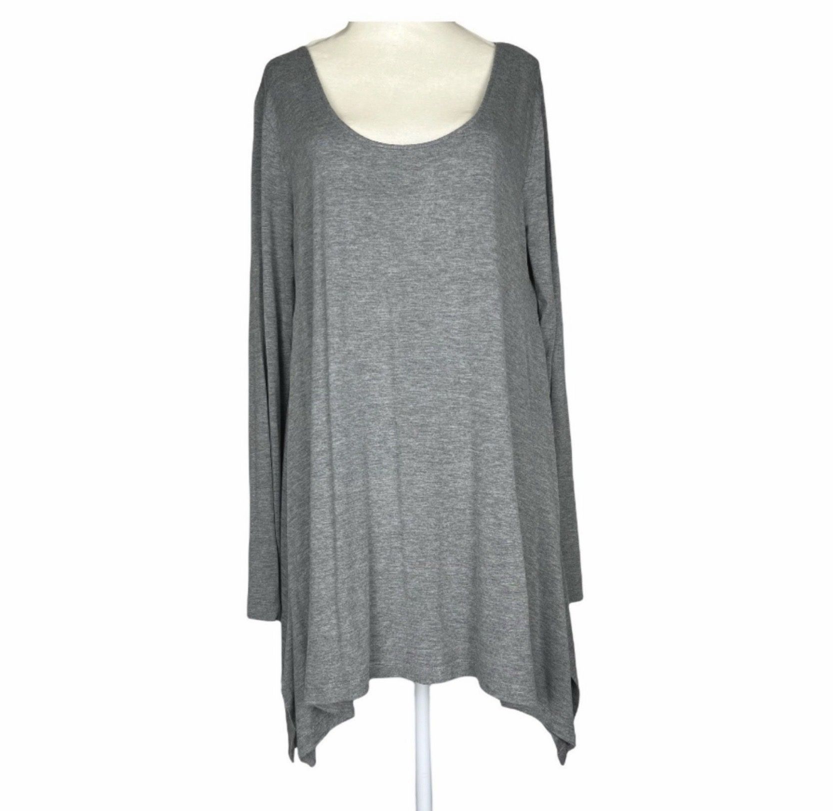 Soft Surroundings Women's Top Tunic Long-Sleeve Asymmetrical Hem Size M