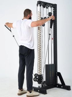 NEW-SINGLE STACK CABLE MACHINE-SLEEK STURDY, EASY GLIDE 