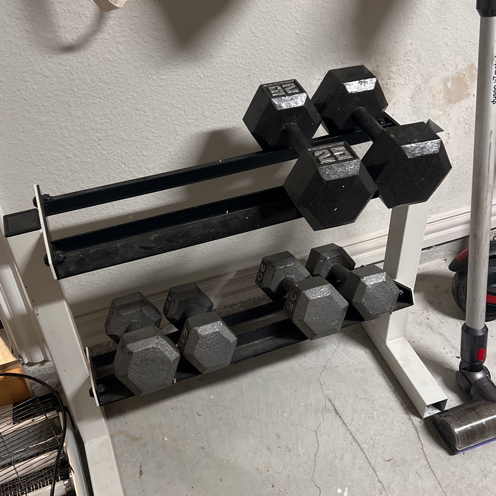 Weight Rack And Six Dumbbells