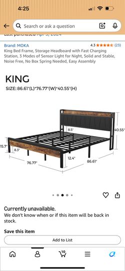 King bed and mattress