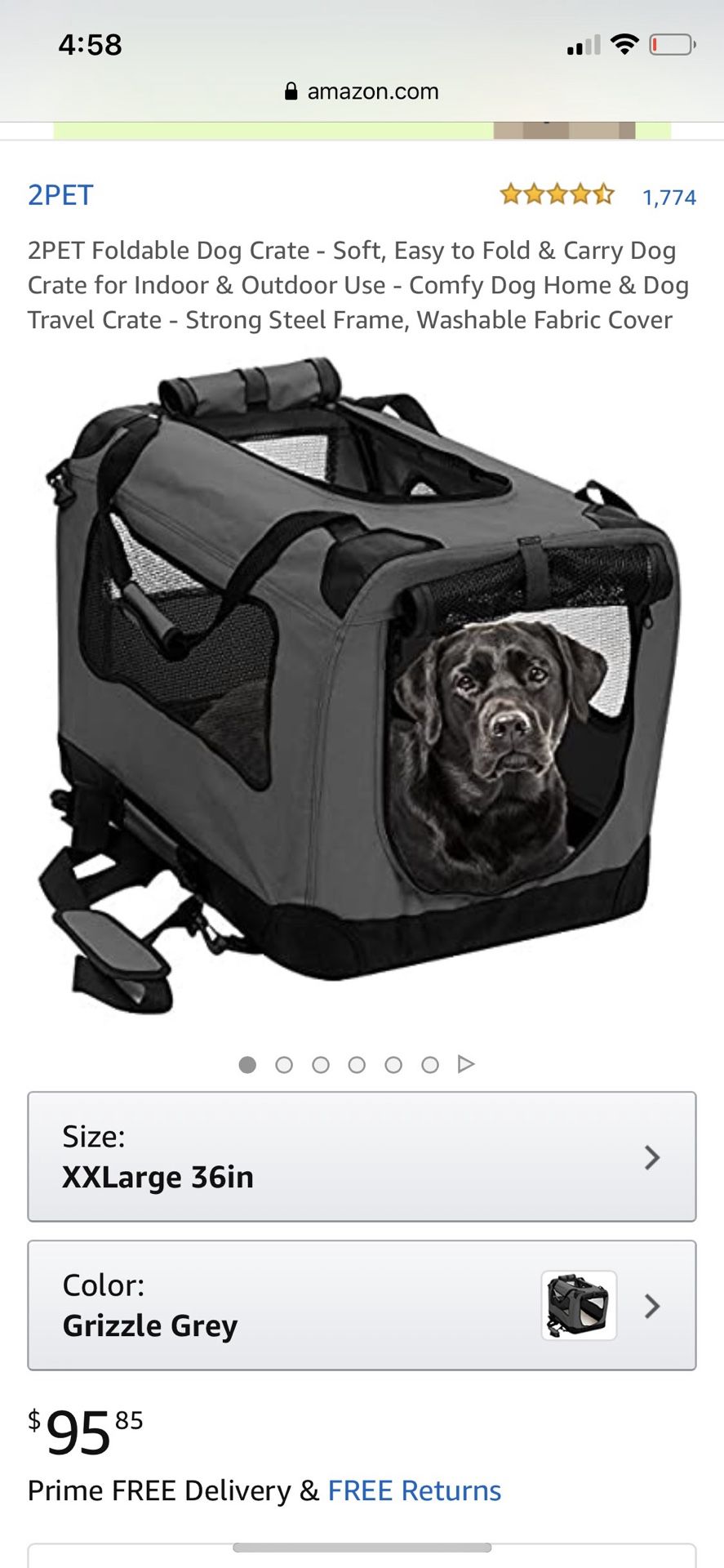 EliteField XXL dog crate