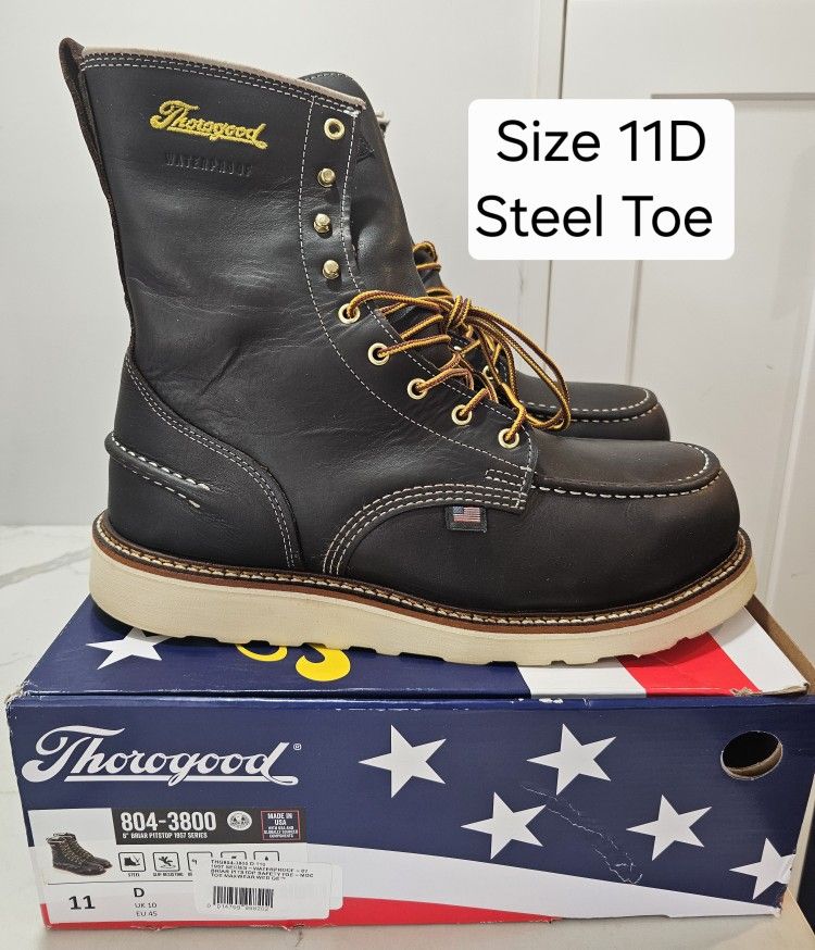 Thorogood Steel Toe Work Boots Size 11D