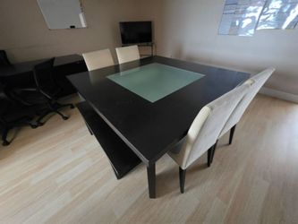Table chairs dinning conference used