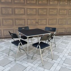 Costco Black Folding Square Card Table With 4 Chairs 