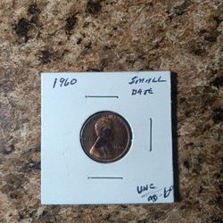 1960 Lincoln Small Date Uncirculated penny.