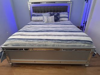 King bed frame and mattress