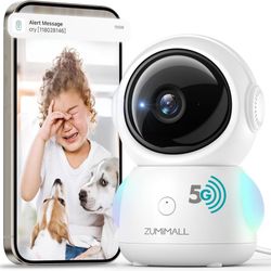Zumimall Security Camera Indoor, 5G/2.4 G Wi-Fi Baby Monitor With Camera And Audio, 2K Wired