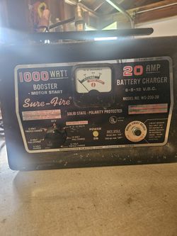 Sure-Fire 1000 Watt Motor Start Booster 20 Amp Battery Charger