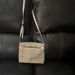 COACH Signature F29210 File Bag Shoulder Bag Beige