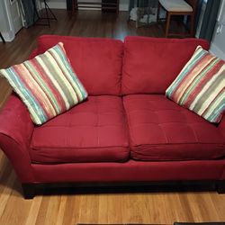 Red Couch and Ottoman
