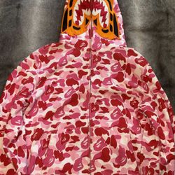  (BAPE) Pink Tiger Camo Hoodie 🐒 Sz L