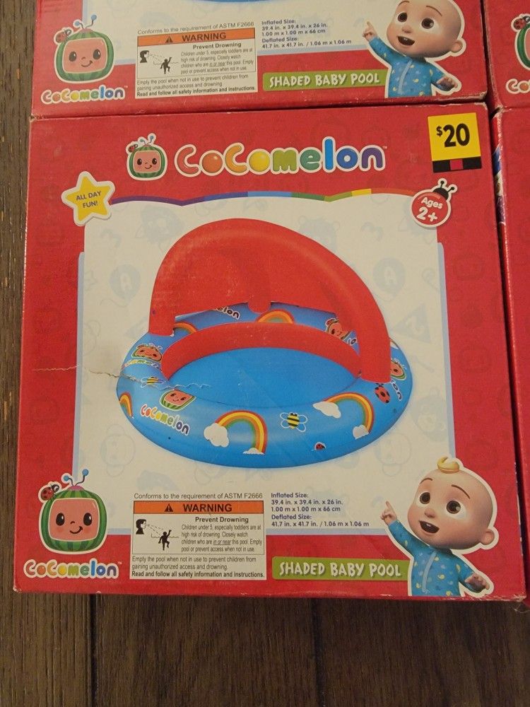 BRAND NEW-Cocomelon Toddler Inflatable Shaded Pool Ages 2+ (4 available)