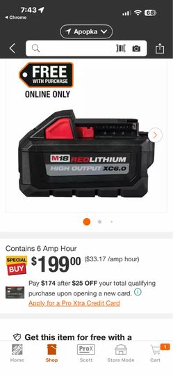 New Milwaukee M18 high output xc6.0 ah battery