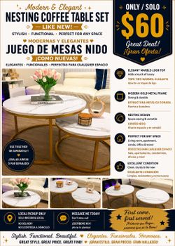 Modern Nesting Coffee Tables / Mesas de Centro Modernas ✨