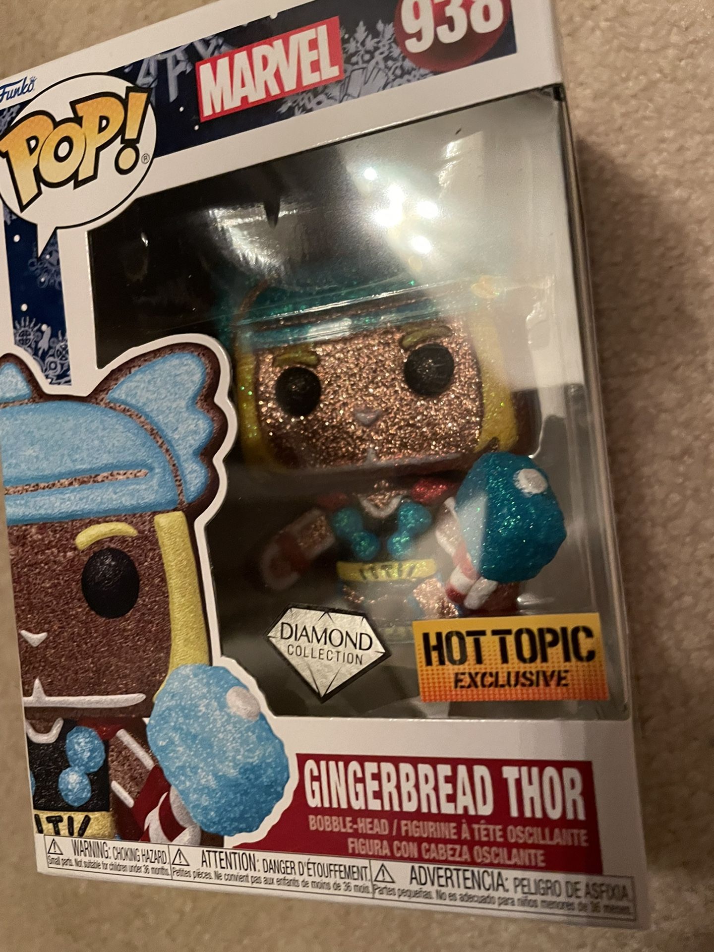 Funko Pop Exclusive Diamonds Glitter Gingerbread Man Thor Marvel