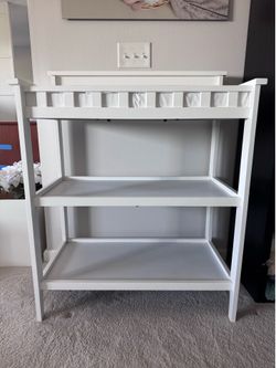 White Wooden Baby Changing Table