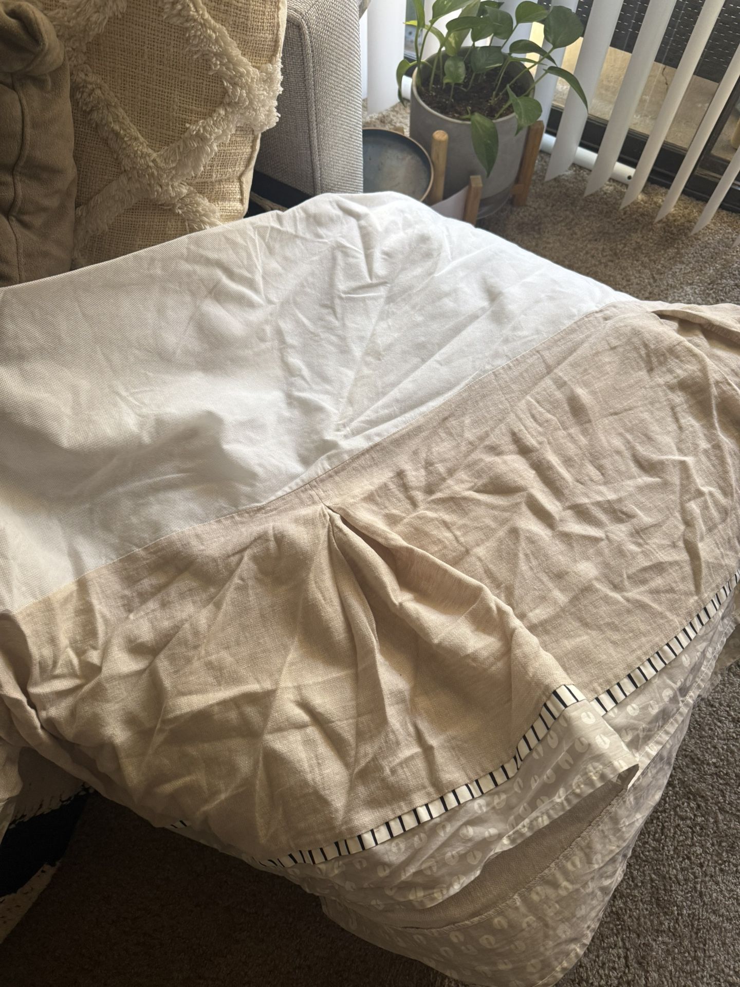 Lambs & Ivy Crib Skirt + Waterproof Crib Mattress Cover
