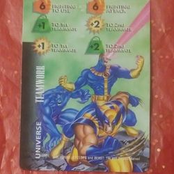 1995 Fleer Marvel Wolverine Cyclops Beast Universe Teamwork OverPower Card Game Vintage Comics Collectible Character 