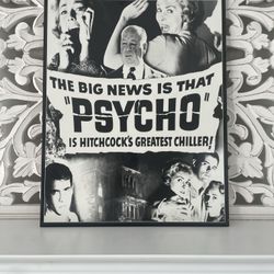 Psycho Movie Poster In Solid Borderless Frame
