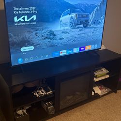TCL 55” TV with Stand & Electric Fireplace – Almost New