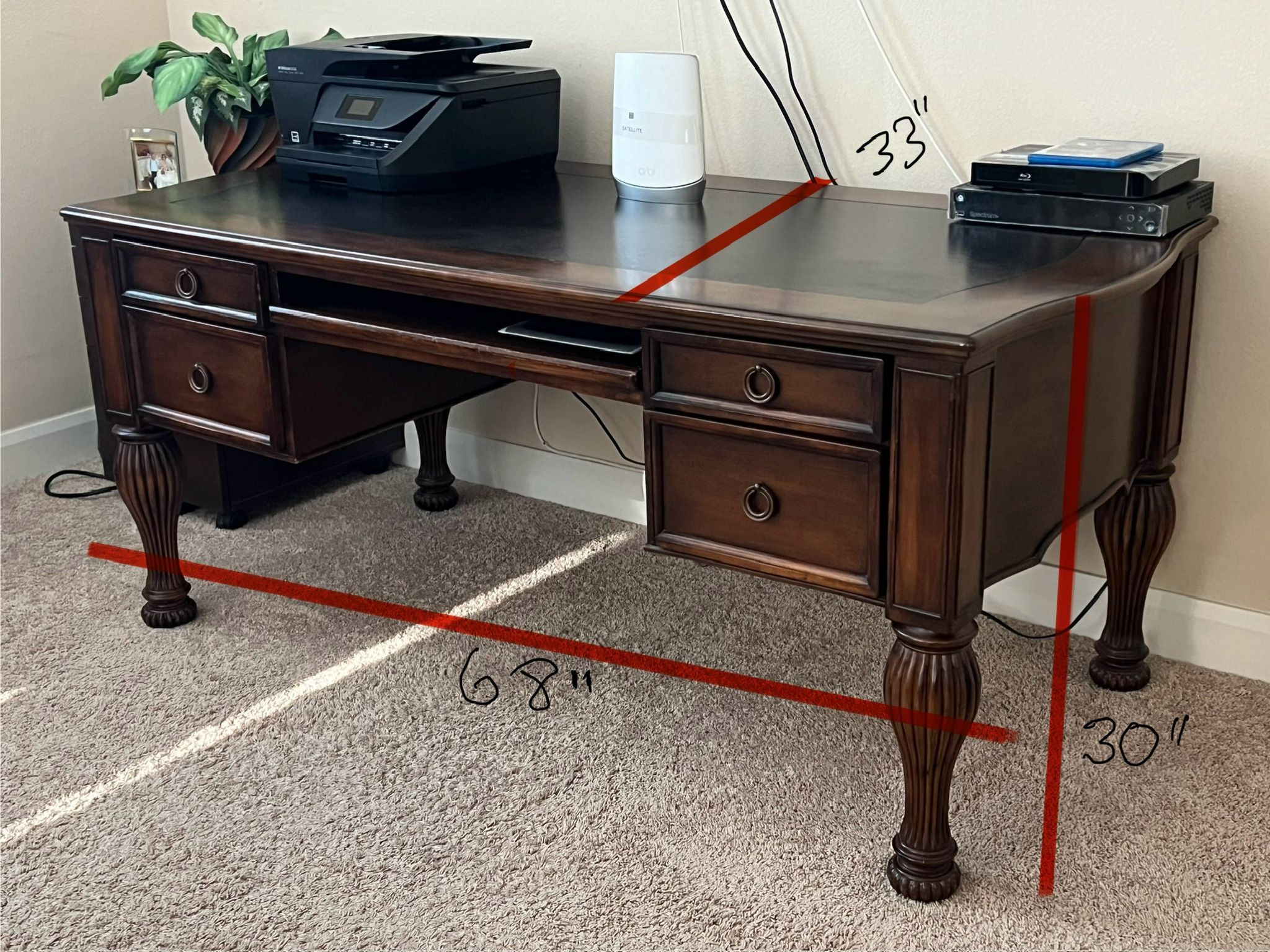 “Fine Solid Wood $3,000 Desk For Sale”