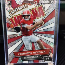 Wild Card 2025 Fernando Mendoza 5/5 Comix Football Card