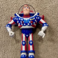 Disney Pixar Toy Story Stars And Stripes Buzz Lightyear Works Approx 12” Tall