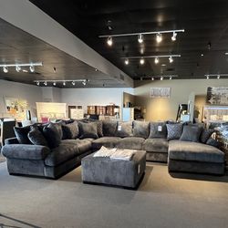 Grey 4PC Chaise Sectional Couch