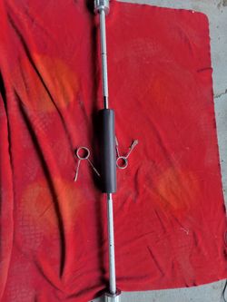OLYMPIC 7' BAR.   45LBs WITH CLIPS AND NECK PAD.   IN GOOD CONDITION  
11525 S HALSTED/7111.S WESTERN 
55$.   CASH ONLY AS IS