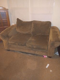 Living room couch and TV stand