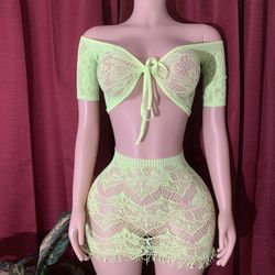 Exotic Dancer Fishnet Stripper Dancewear Outfits