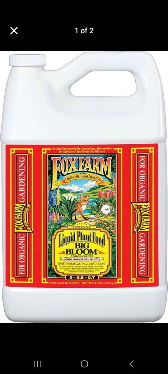FoxFarm Big Bloom Plant Food Liquid Fertilizer Concentrate Flowers, indoor plants Vegetables garden