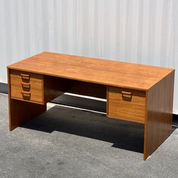 Danish Mid Century Modern Teak Desk with Drawers
