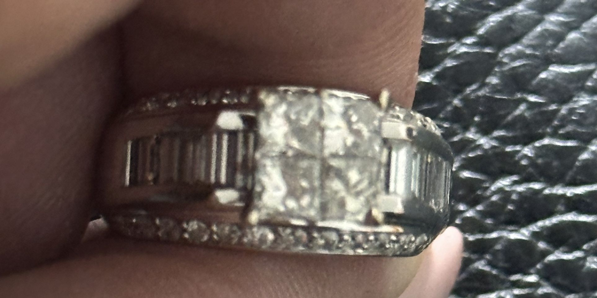 Diamond Engagement Ring 14k White Gold/ Size 4 1/2