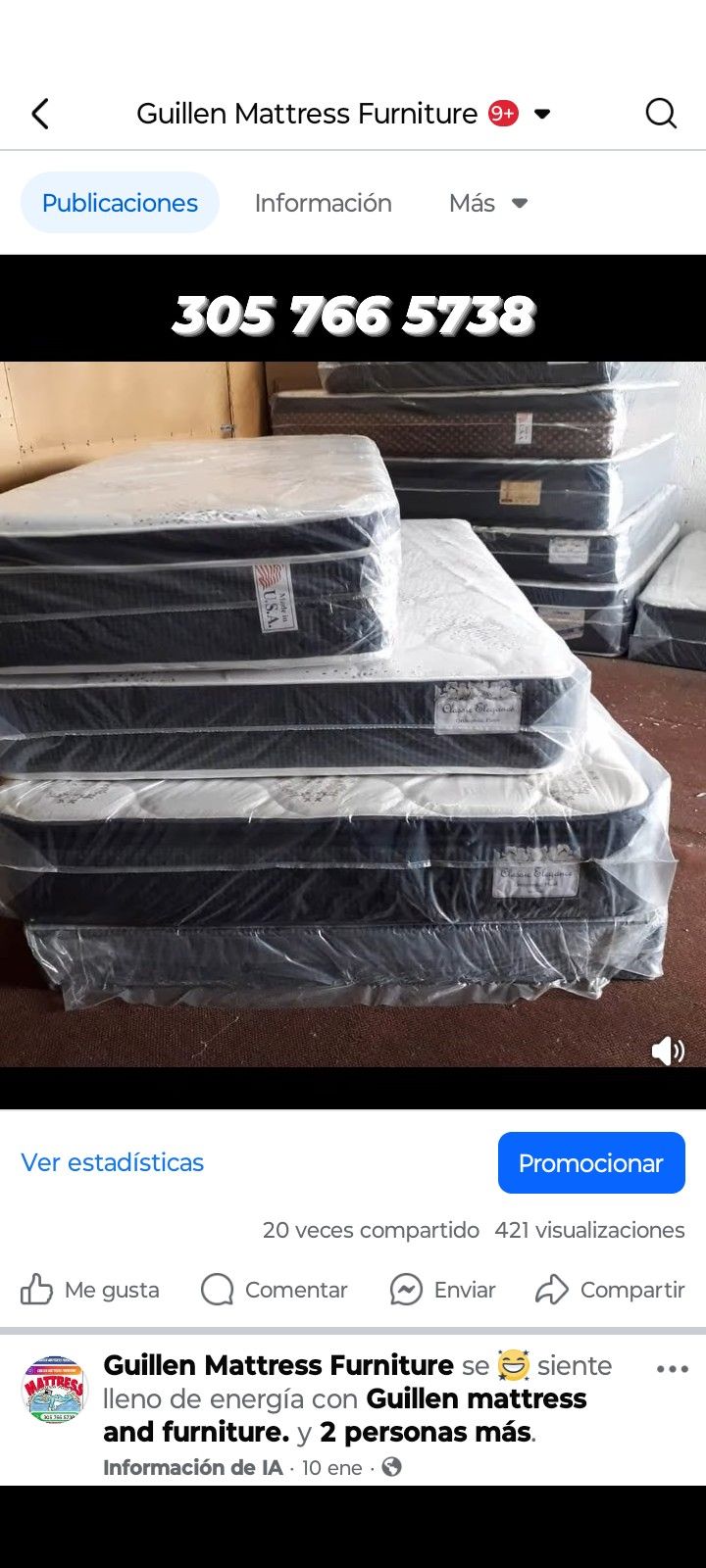 Have All Size Available Good Prices Todos Los tamaños Disponibles Stack of new mattresses wrapped in protective plastic. Multiple styles available.