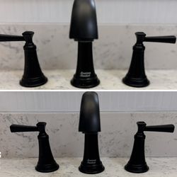 TWO- American Standard Glenmere Widespread Bathroom Faucet - Matte Black- less than 1 year old