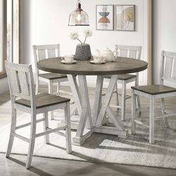 Farmhouse 5 Piece Counter Height Dining Set Brand New In Box Firm Price $599