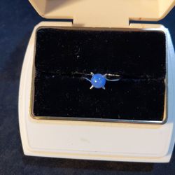 New Blue Star Sapphire 10K White Gold Ring