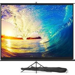 NEW  4:3 HD 120" Projector Screen with Stand, Indoor and Outdoor, Movie or Office Presentation