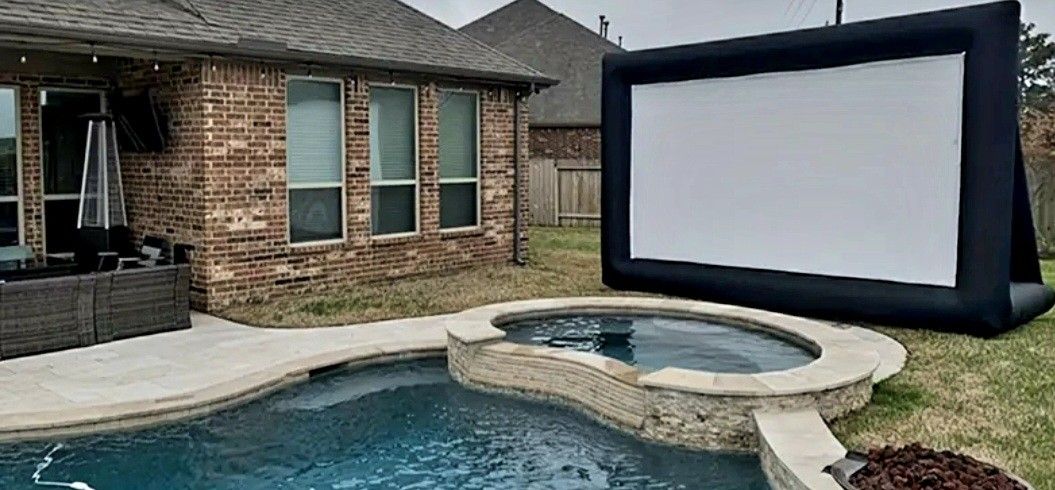 16 Feet Inflatable Projector Screen for Outside, Outdoor Blow up Movie Screen