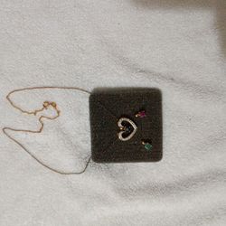 18in heart necklace 18k on sterling silver