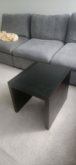 Real wood End table / side Table - Glass top