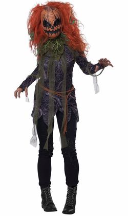 Evil Pumpkin Halloween Costume with Mask/ Disfraz de mujer