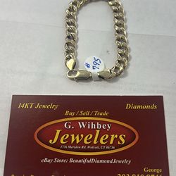 10 Kt Genuine Gold 7” Cuban Link Bracelet
