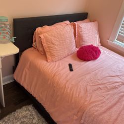 Double Bedframe And Headboard With Four Pull Out Storage Drawers