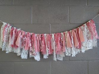 Shabby Chic fabric Swag Valance
