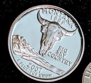Photo 2007 Silver Montana State Quarter Proof Gem DCAM Hi-Grade
